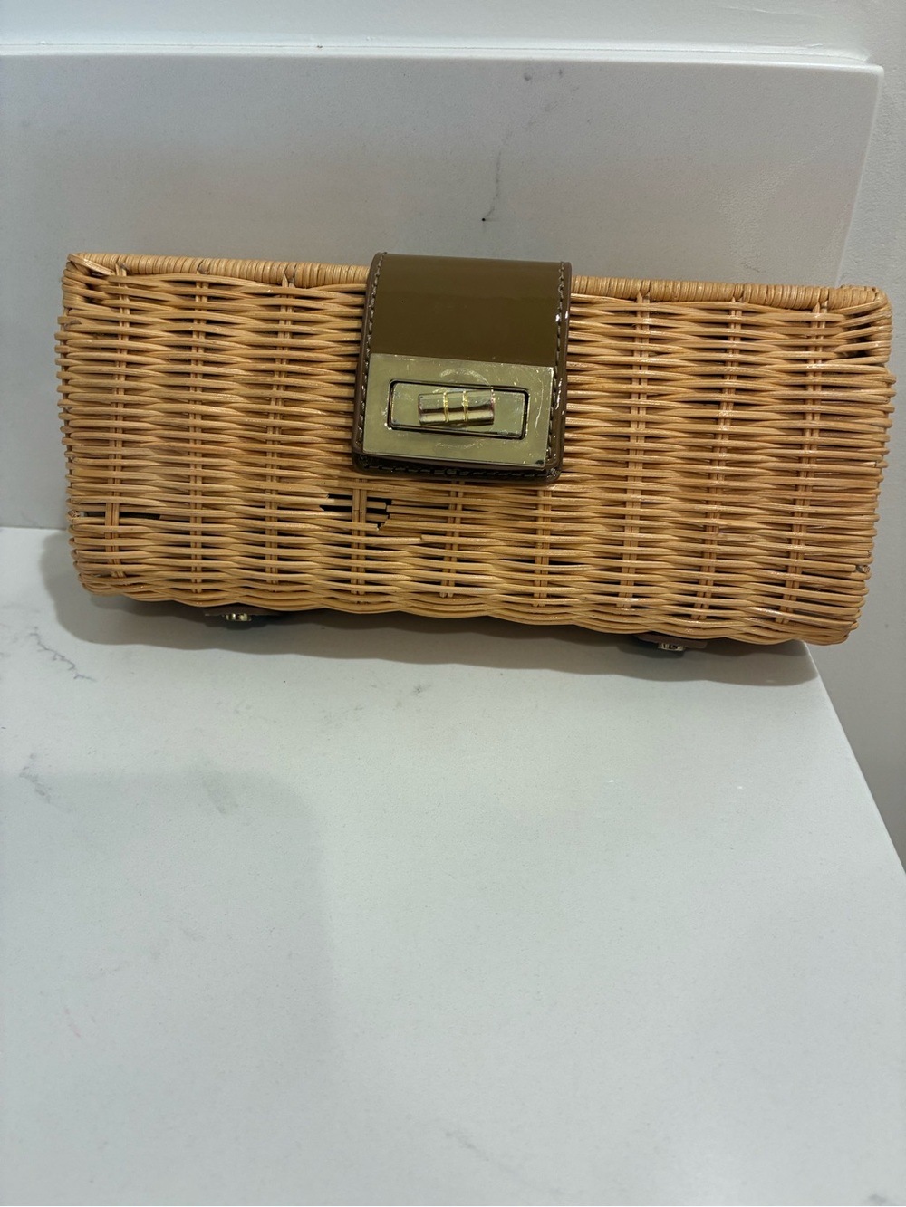 Vintage J.Crew Havana Wicker Clutch